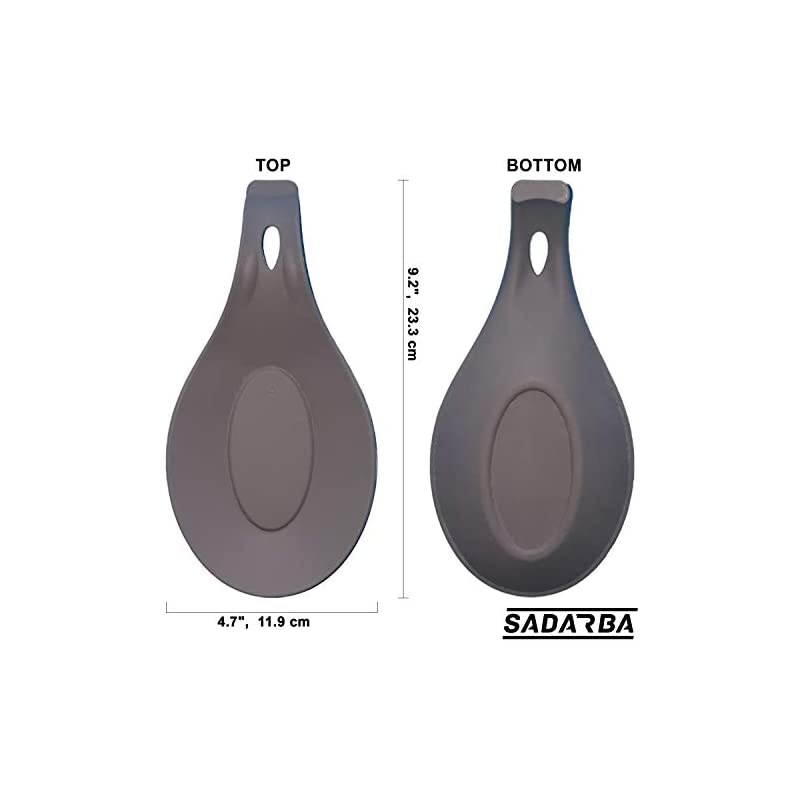 Spoon Rest &ndash; Set of 2 | HEAT RESISTANT | EASY &ndash; CLEAN Spoon Holder for Stove Top | Nonstick Sturdy Silicon Spoon Rest for Kitchen Counter | Utensil Rest | Spatula Rest - Fits Large Utensils
