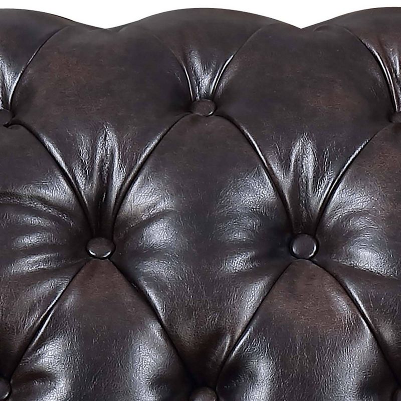 2pc Fallon Faux Leather Living Room Set Dark Brown - Picket House Furnishings