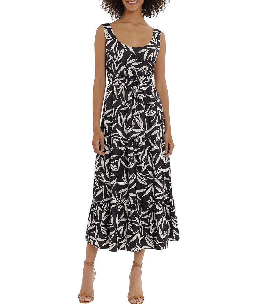 Maggy London Petite Size Sleeveless Tiered Maxi Dress