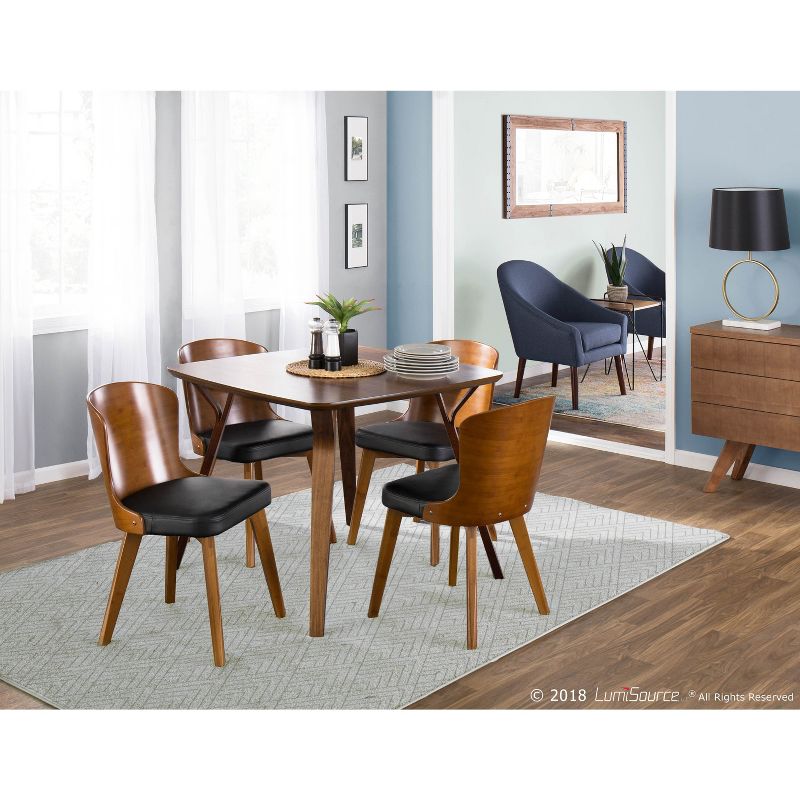 Bocello Mid-Century Modern Chair Black/Walnut - LumiSource