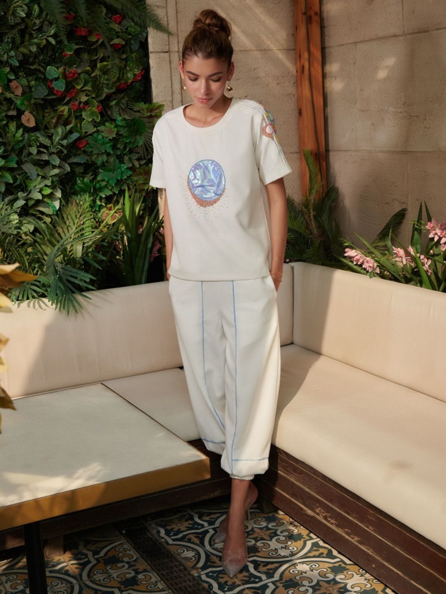 Cin Cin White Audace Party Edit Berlin Joggers