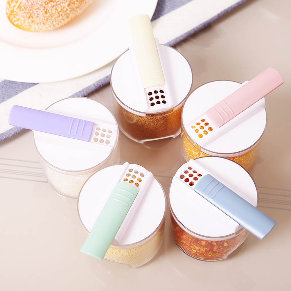Set of 5 Packs Seasoning Shaker Condiment Storage Container Salt Pepper Spice Sugar Shaker