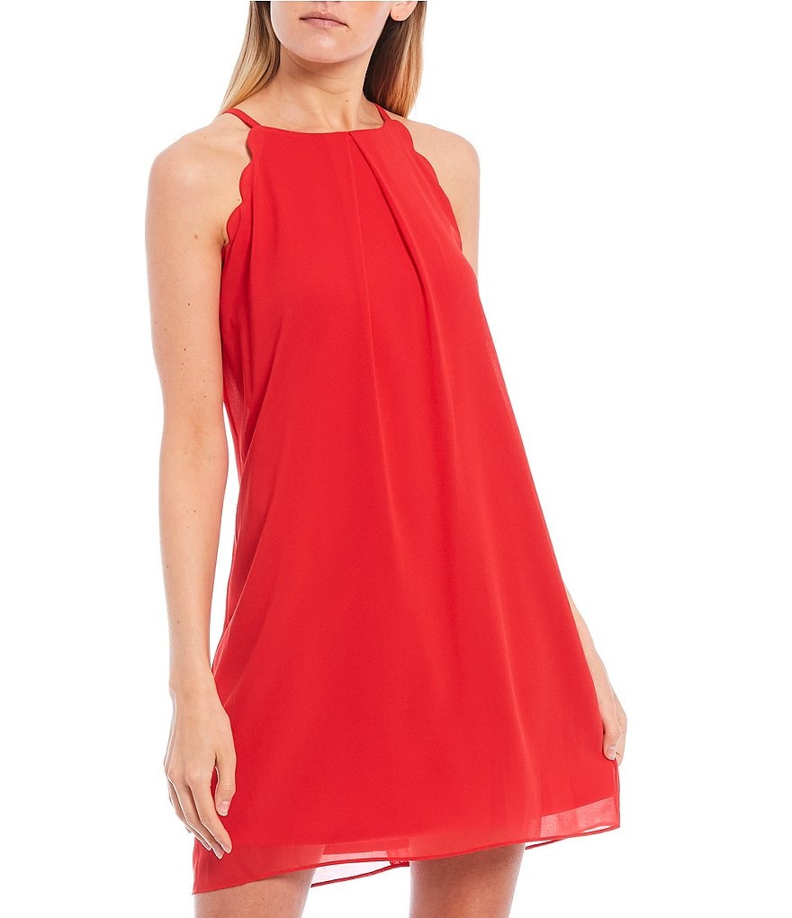 I.N. San Francisco Scalloped Shift Dress