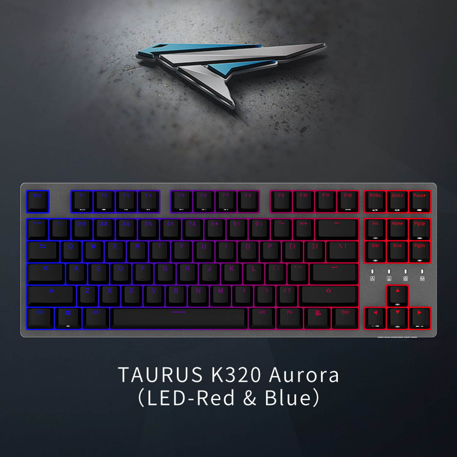 DURGOD Gaming Keyboard Mechanical Illuminated Keyboard RGB LED Backlit for PC&Computer Gamers and Typist 87 Keys Backlighted Keyboard with Cherry MX Blue Switches (Black)