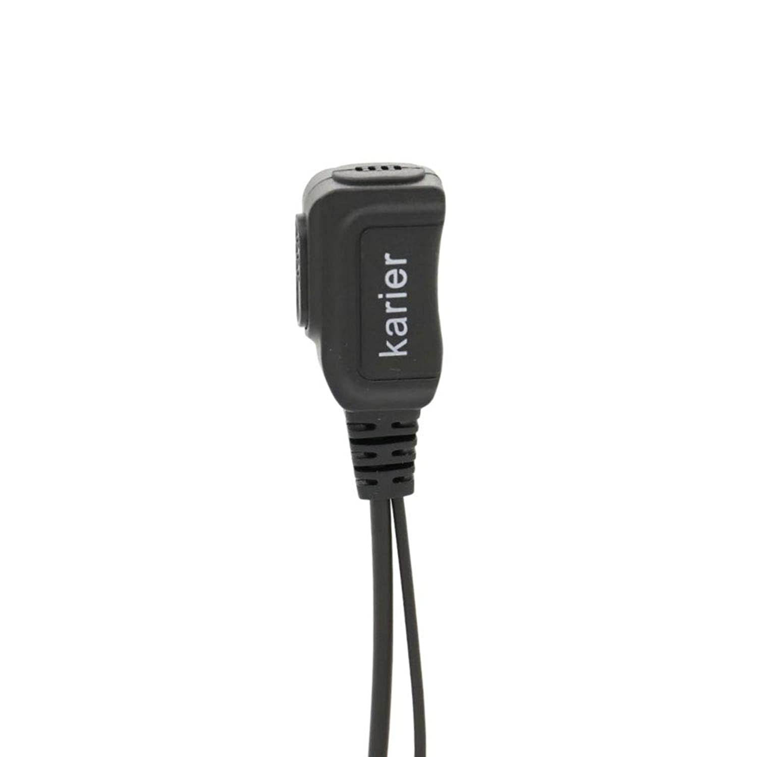 Karier 2 Pin Earpiece Headset with PTT Mic and Transparent Acoustic Tube for Kenwood Nexedge Hytera Puxing Wouxun Radio UV-82 UV-5R BF-F9 BF-888S TK260 TH-215 H-777 RT21 GT-3TP (5 Pack)