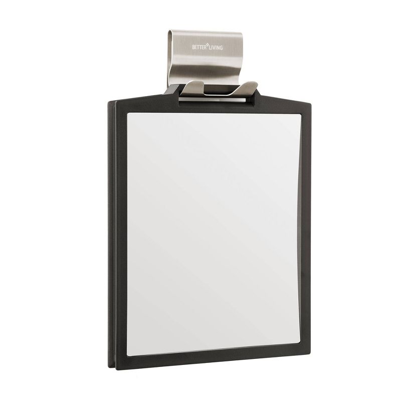 Doppio Double Sided Magnifying Shower Mirror Black/Stainless Steel - Better Living Products