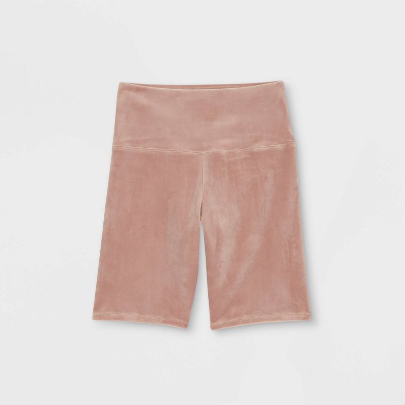 Women's Velvet Bike Pajama Shorts - Colsie™ Pink S