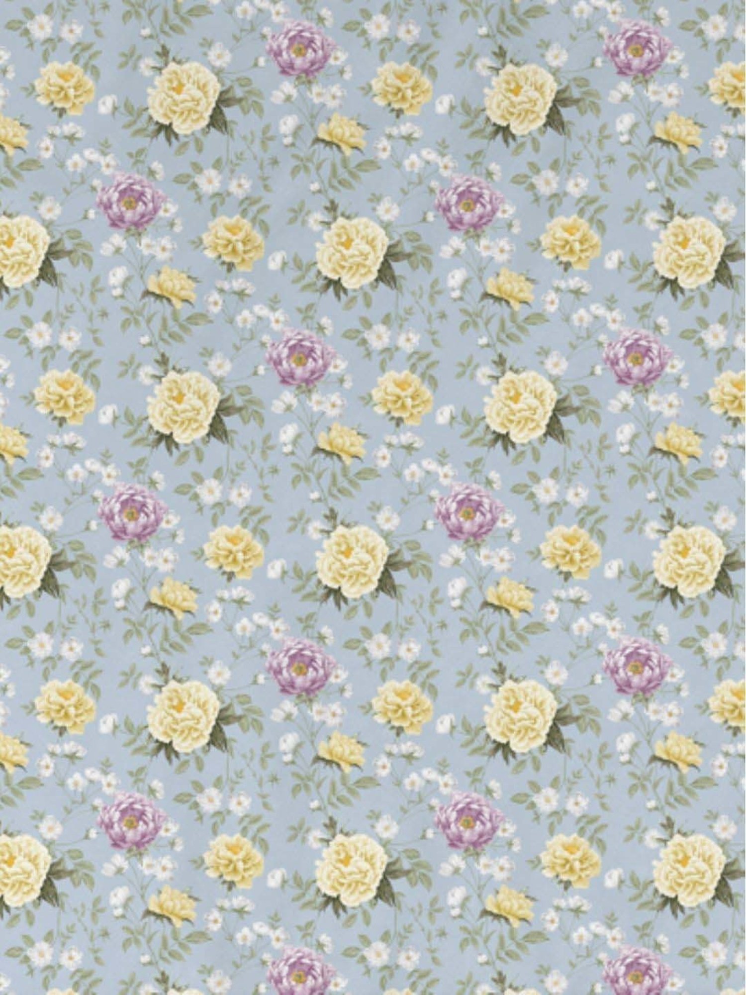 DDecor Floral Blue 140 TC Cotton Single Bedsheet with 1 Pillow Cover