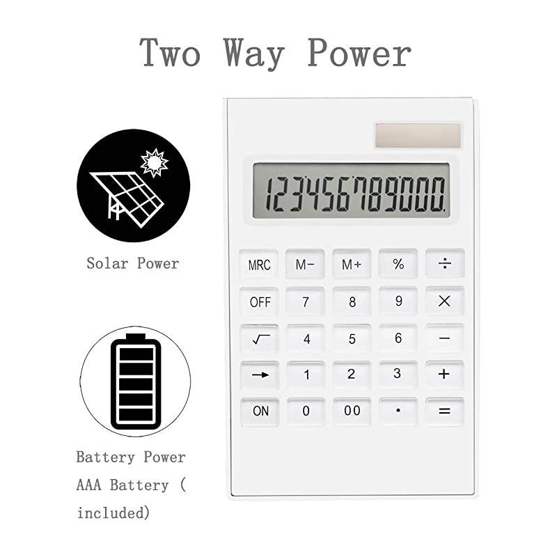 Office Calculator, 10-Digit Dual Power Business Handheld Desktop Calculator for Office Student (New Black,Pack of 2)
