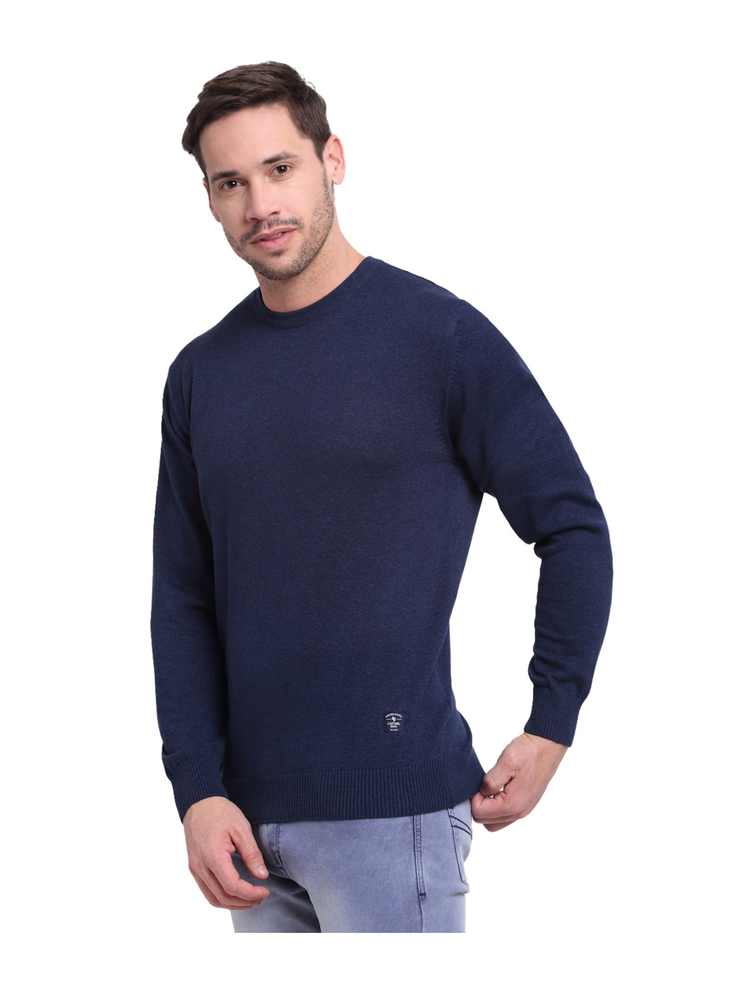 Cantabil Indigo Melange Regular Fit Pullover