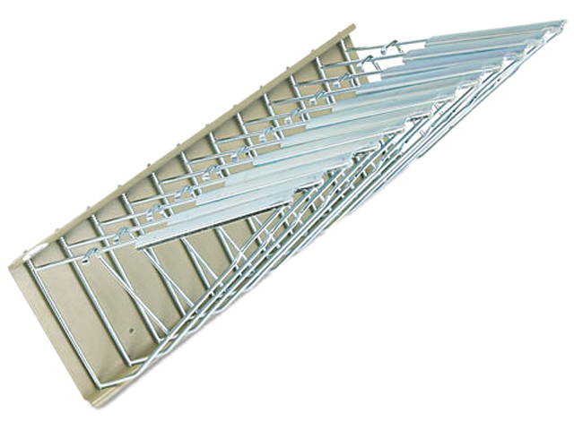 Safco 5016 Sheet File Pivot Wall Rack, 12 Hanging Clamps, 24w x 14-3/4d x 9-5/8h, Sand