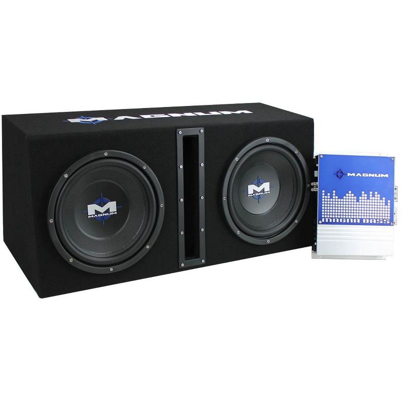 MTX Magnum 10" 400W RMS Dual Car Loaded Subwoofer Sub Woofer+Box+Amp Kit Package