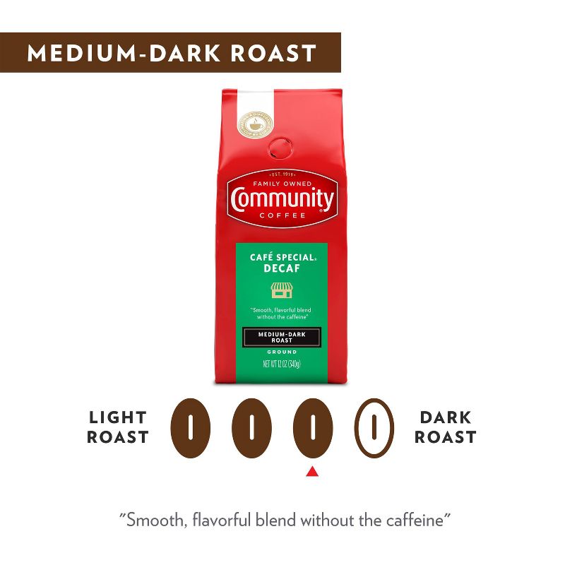 Community Coffee Café Special Medium-Dark Roast Ground Coffee - Decaf - 12oz