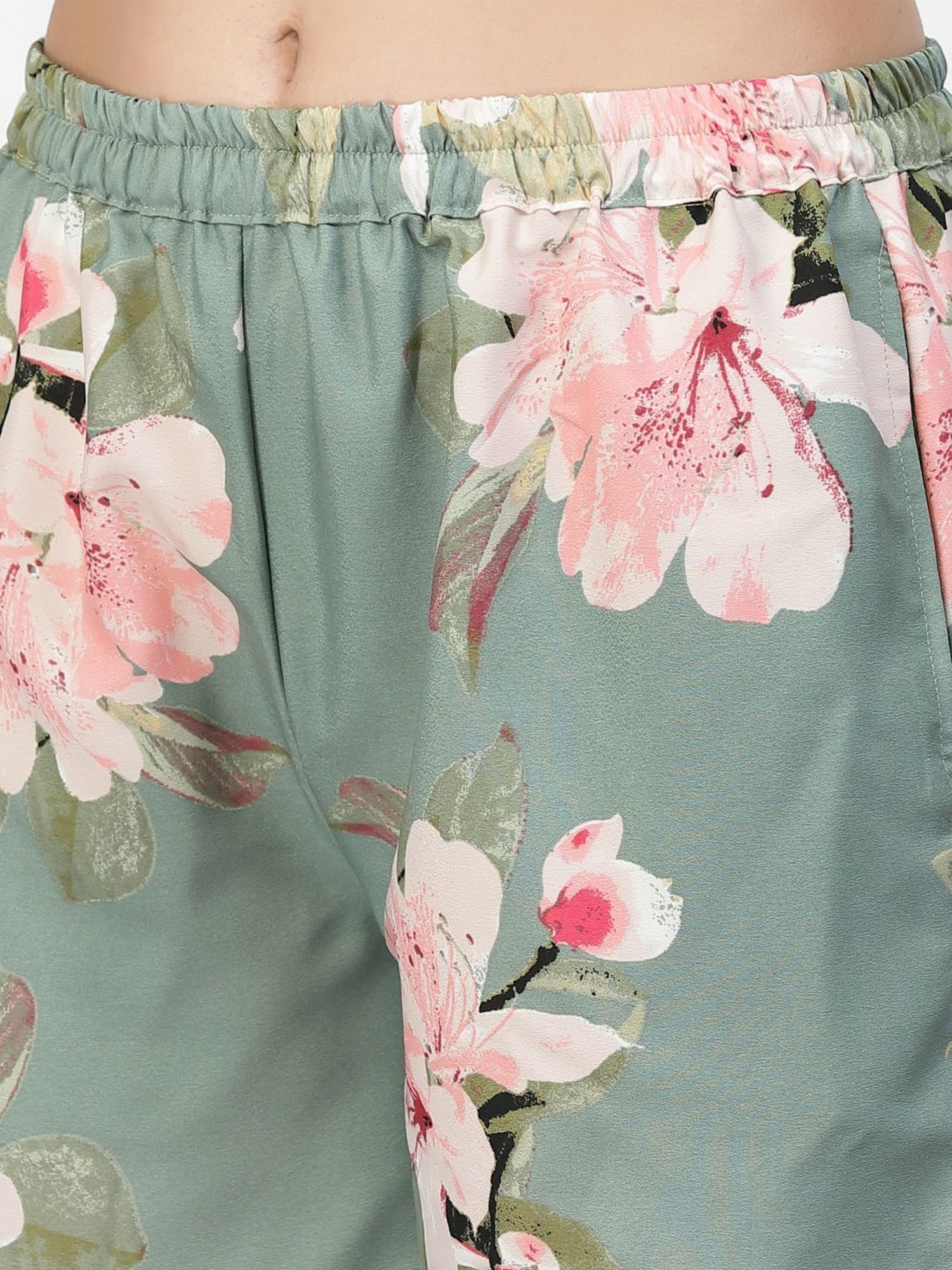 Erotissch Green Floral Print Beachwear Co-Ord Set