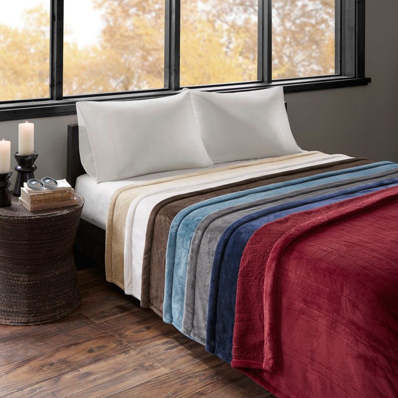 Microlight Berber Electric Throw (60"x70") Ivory - Beautyrest