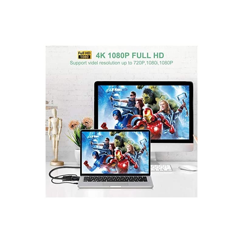 HDMI to VGA Adapter with 35 Audio Transmission 1080P HDMI to VGA Converter Plug for Computer PC Laptop HDTV Projectors Displayer