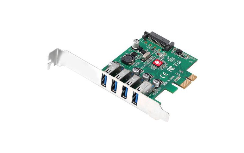 SIIG DP USB 3.0 4-Port PCIe Host Card - PCI Express 2.0 x1 - External - 4 USB Port(s) - 4 USB 3.0 Port(s) - UASP Support - PC