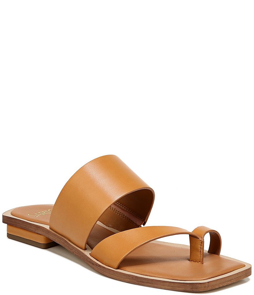 Sarto by Franco Sarto Ediana Leather Toe Ring Square Toe Sandals