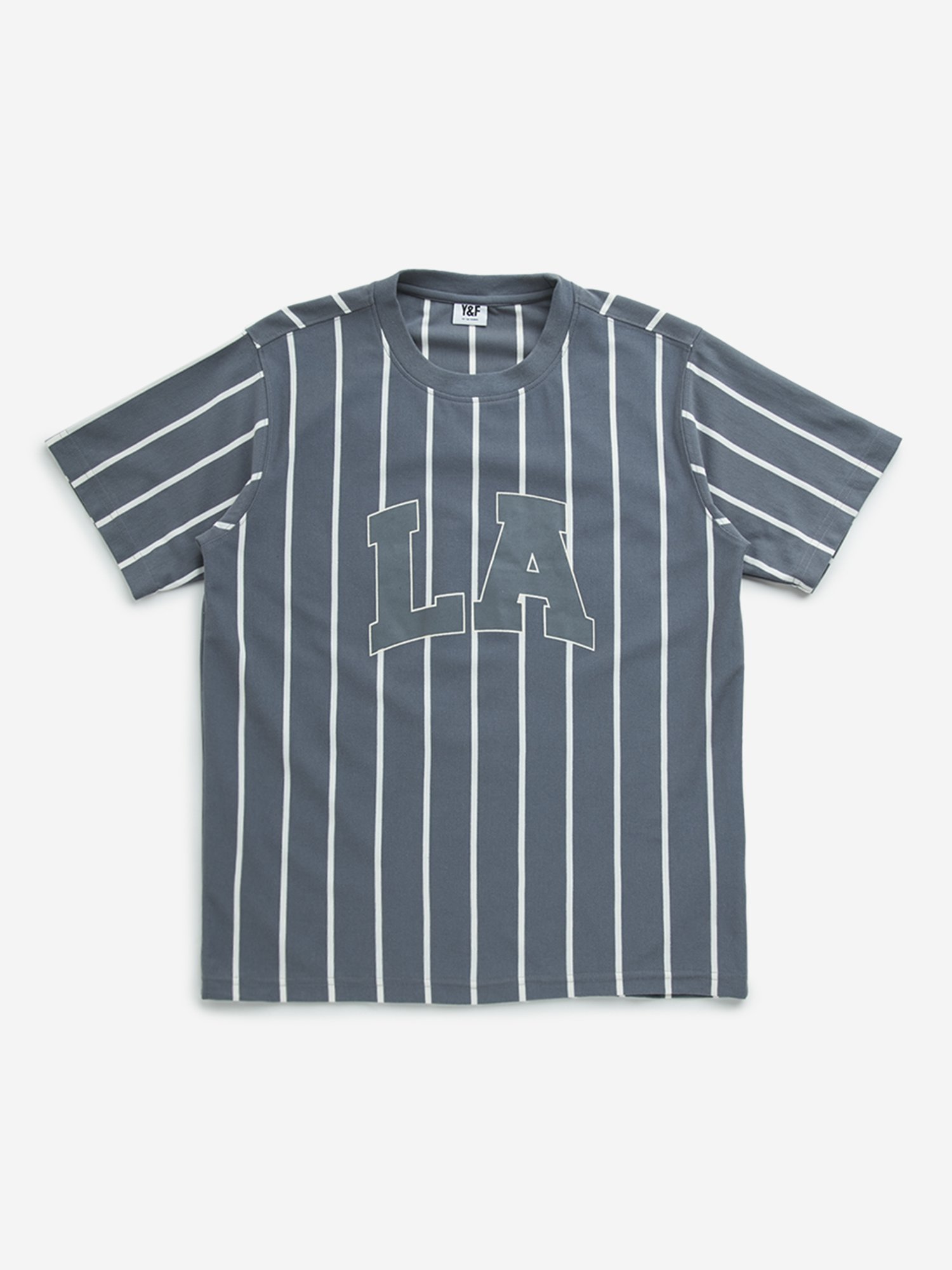 Y&F Kids by Westside Dark Grey Stripe Pattern T-Shirt