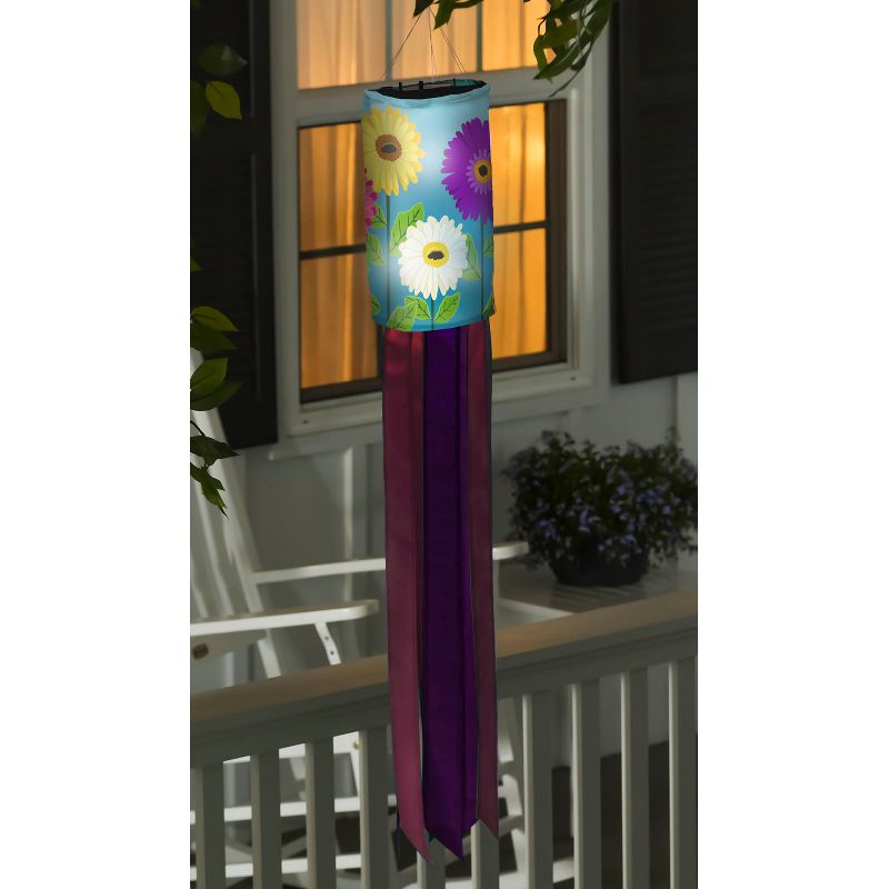 Evergreen Flag Gerbera Daisies Solar Motion Windsock