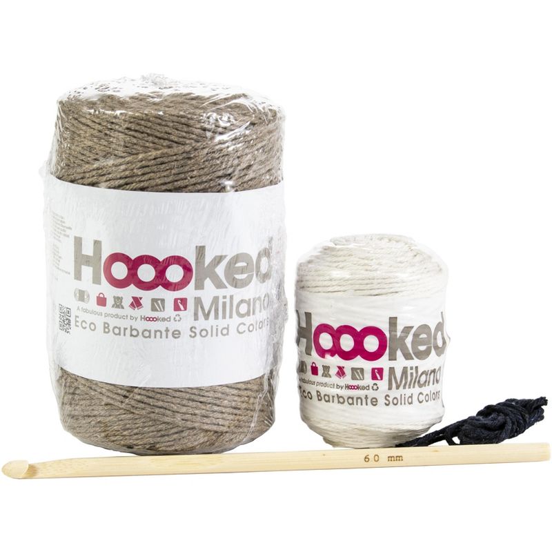 Hoooked Donkey Joe Yarn Kit W/Eco Barbante Yarn-Taupe