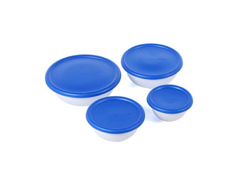 6 Pack Sterilite 07479406 8-Piece Plastic Kitchen Covered Bowl/Mixing Set w/Lids