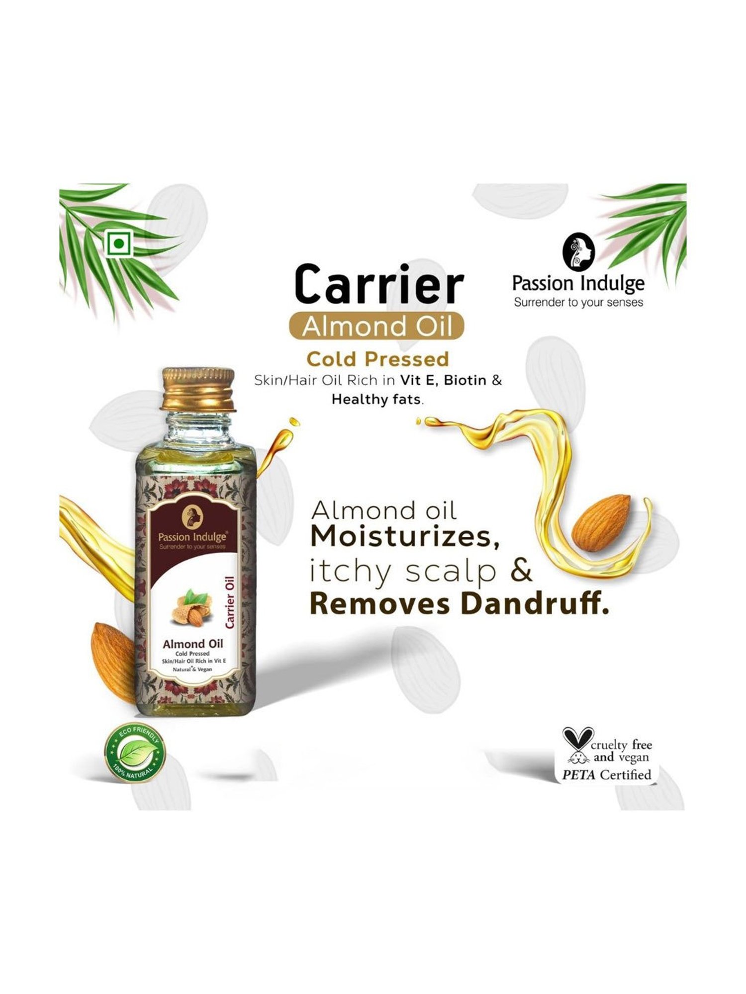 Passion Indulge Natural Almond Carrier Oil - 60 ml