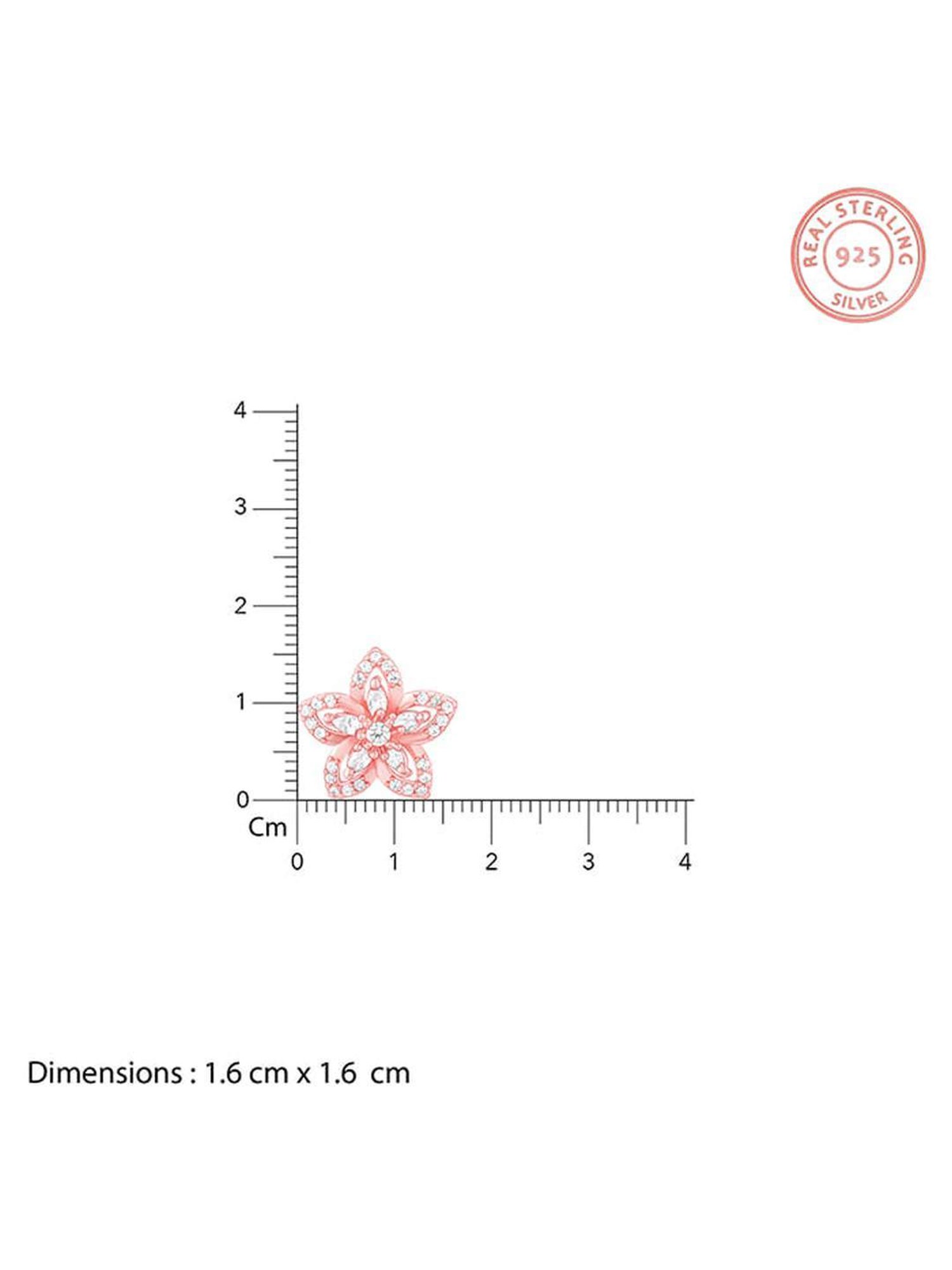 GIVA 925 Silver Rose Gold Viola Stud Earrings for Women & Girls