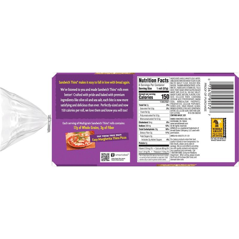 Arnold Multigrain Sandwich Thins - 12oz