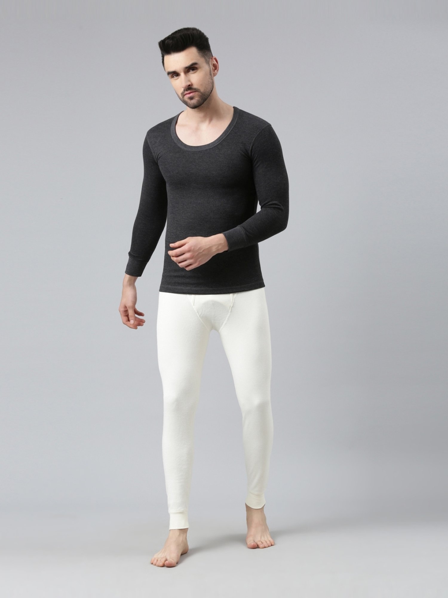 Dixcy Scott Maximus White Cotton Skinny Fit Thermal Bottoms