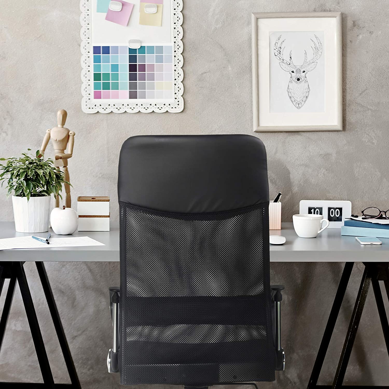 High Curved Back Executive Mesh Home Office Desk Computer Chair Ergonomic Height Adjustable Swivel Seat (9767)