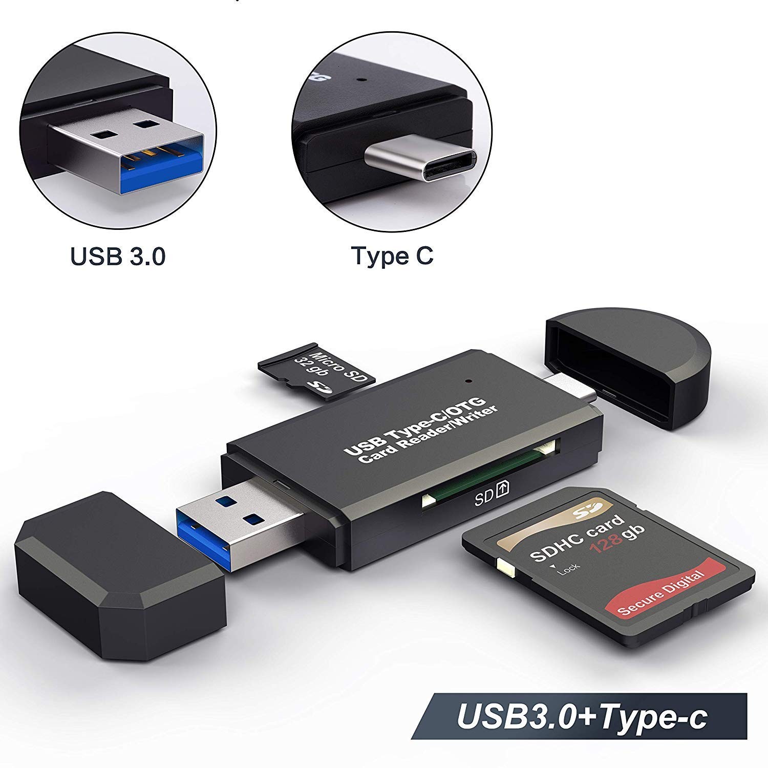 5.25 inch PC Computer Front panel All-in-1 Multifunction USB 2.0 card reader with 3 ports USB3.0,Type-C, eSATA ,Support MD,SD/MMC,XD,TF,M2,MS,64G CF card (STW-3125)