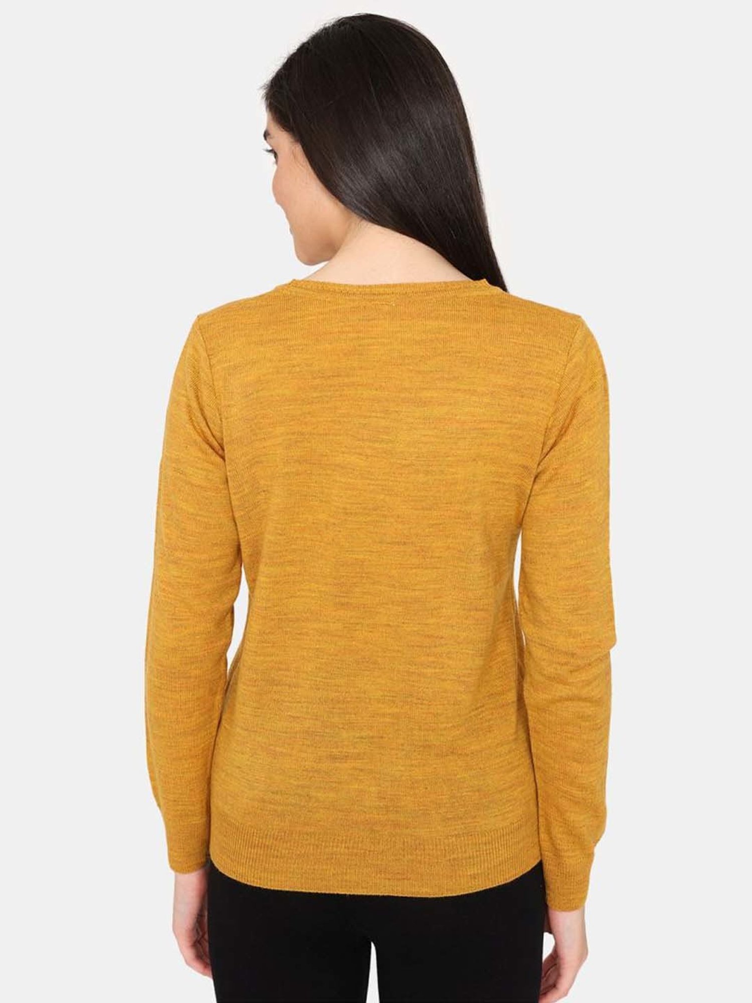 Zivame Yellow Plain Sweater