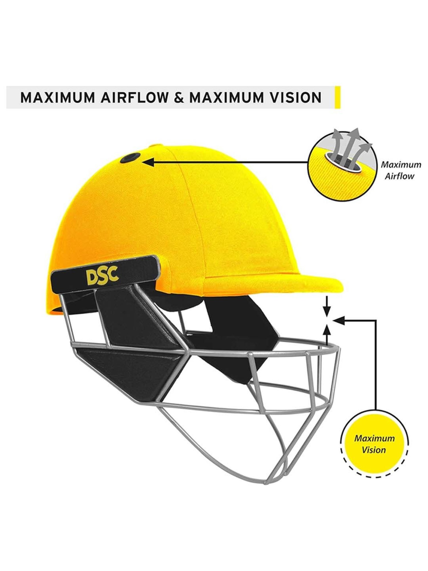 DSC Scud LITE Titanium Premium Cricket Helmet with Neck Guard Size - L