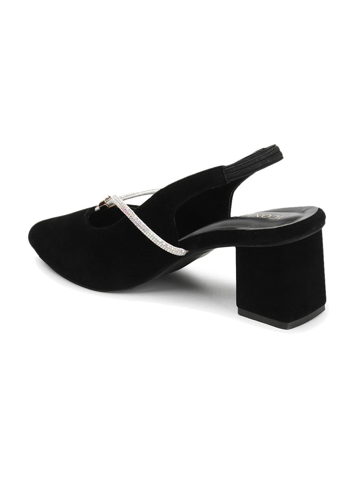 Iconics Women's Black Sling Back Sandals