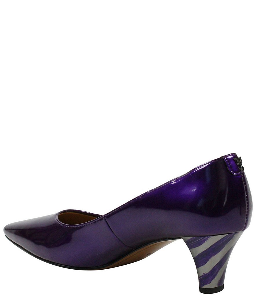 J. Renee Asilah Patent Kitten Heel Pumps