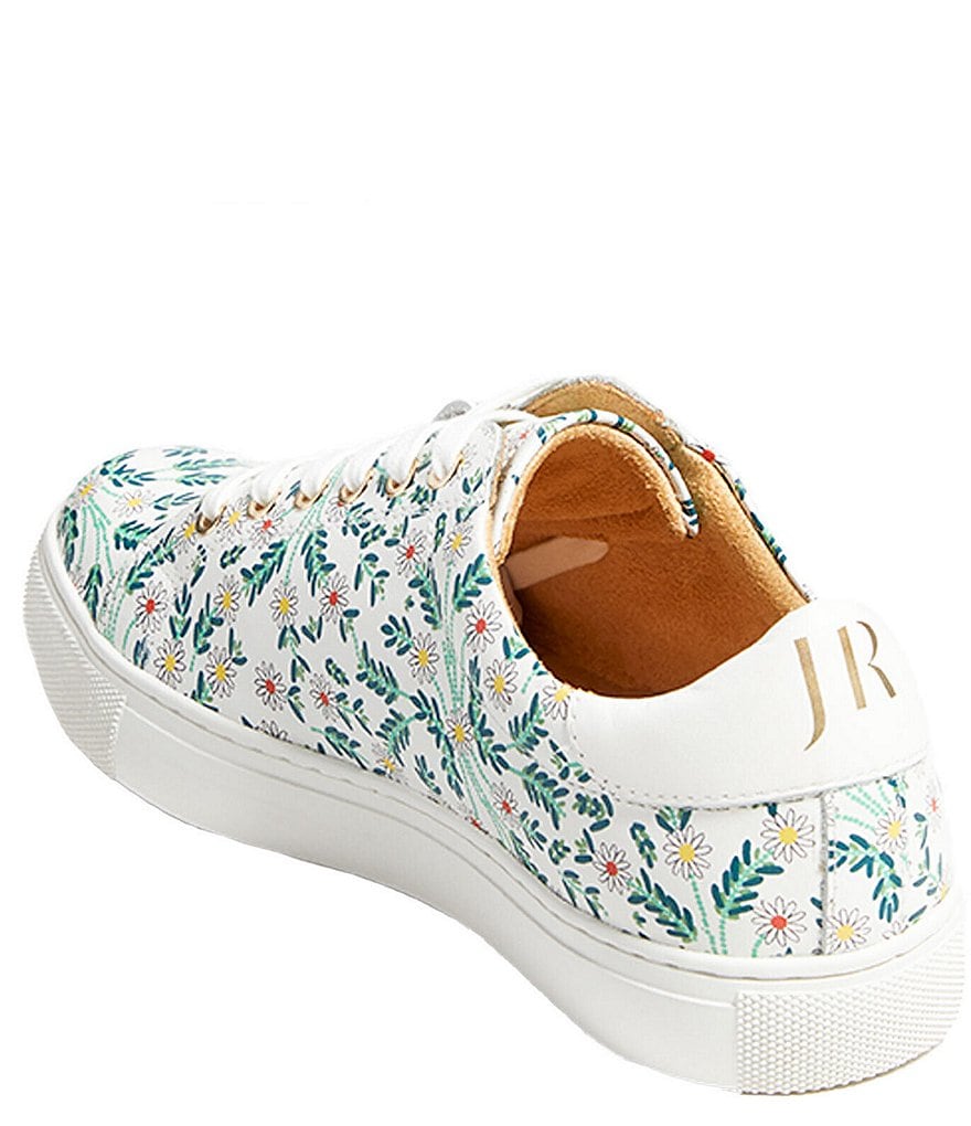 Jack Rogers Rory Daisy Print Leather Lace-Up Sneakers