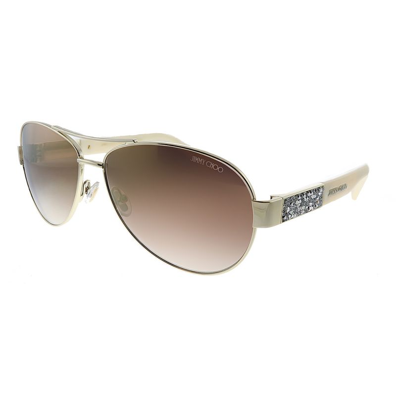 Jimmy Choo Baba/S 9D4 Womens Aviator Sunglasses Light Gold 59mm