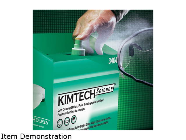 Kimtech Science Lens Cleaning Station, Pop-Up Box with 560 1-ply tissues and 8 oz. Cleaning Spray