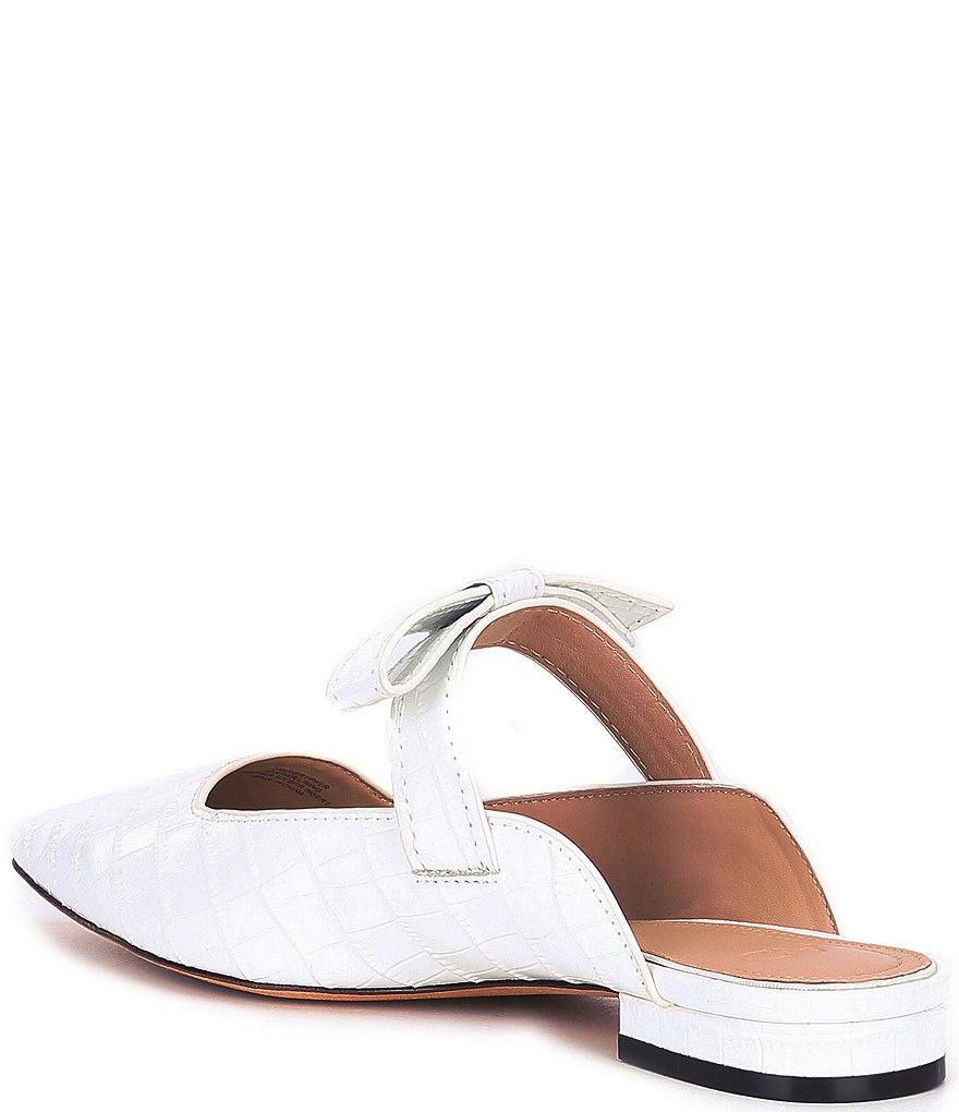 AD & Daughters Jemma Croc Embossed Leather Mules