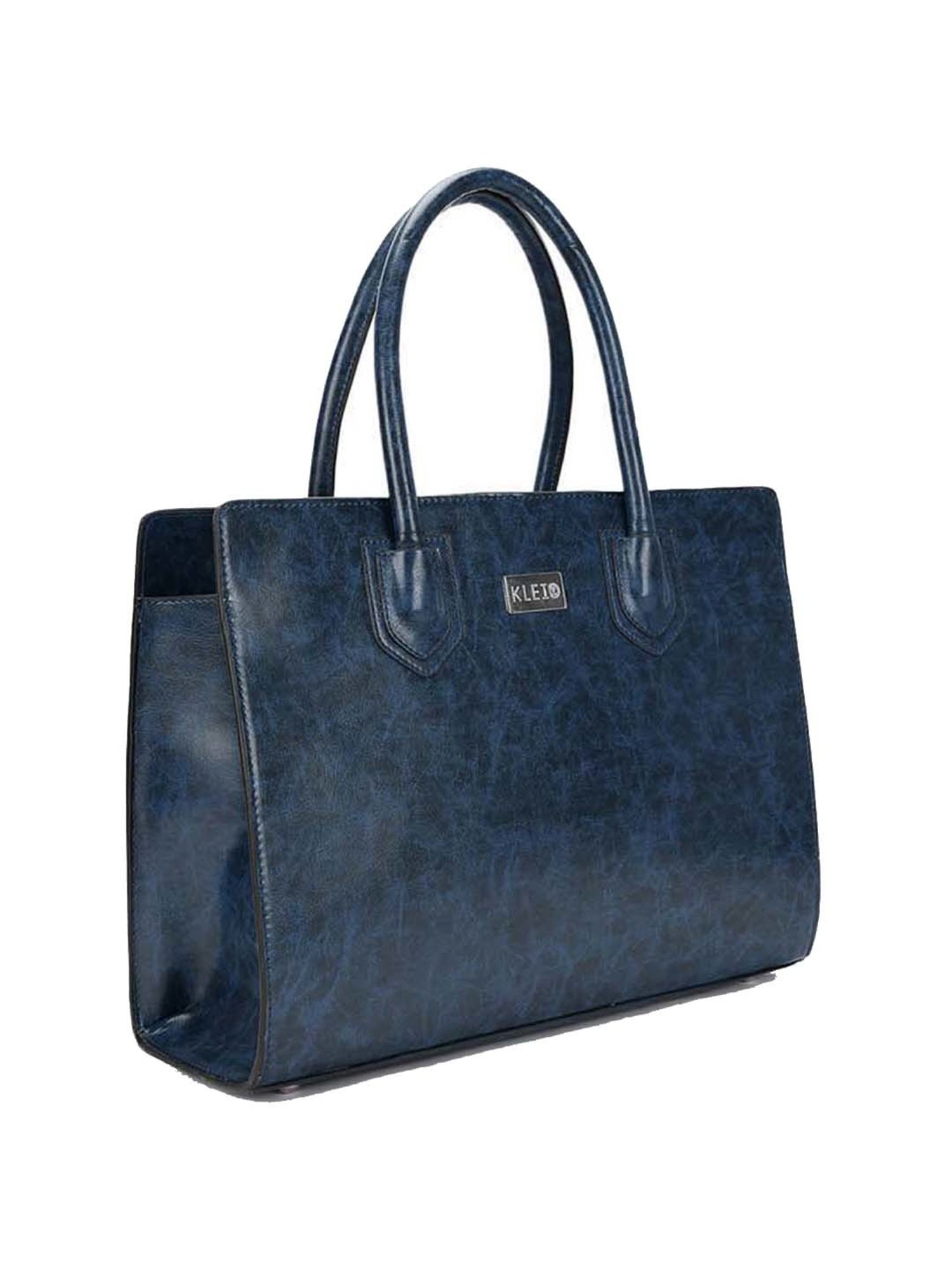 KLEIO Navy Solid Medium Tote Handbag