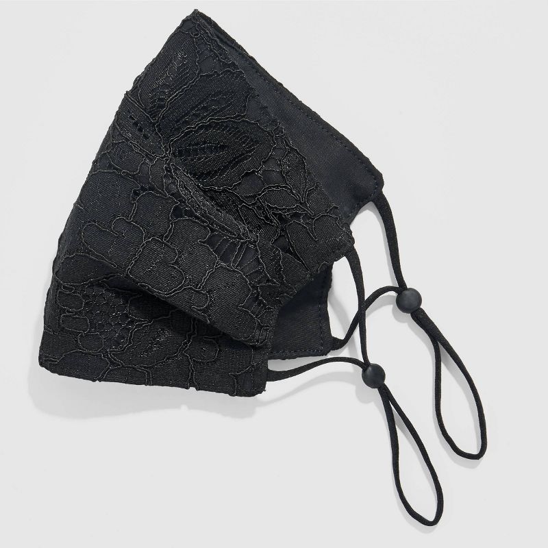 SUGARFIX by BaubleBar Women's 3pk Adjustable Lacy Fabric Face Mask