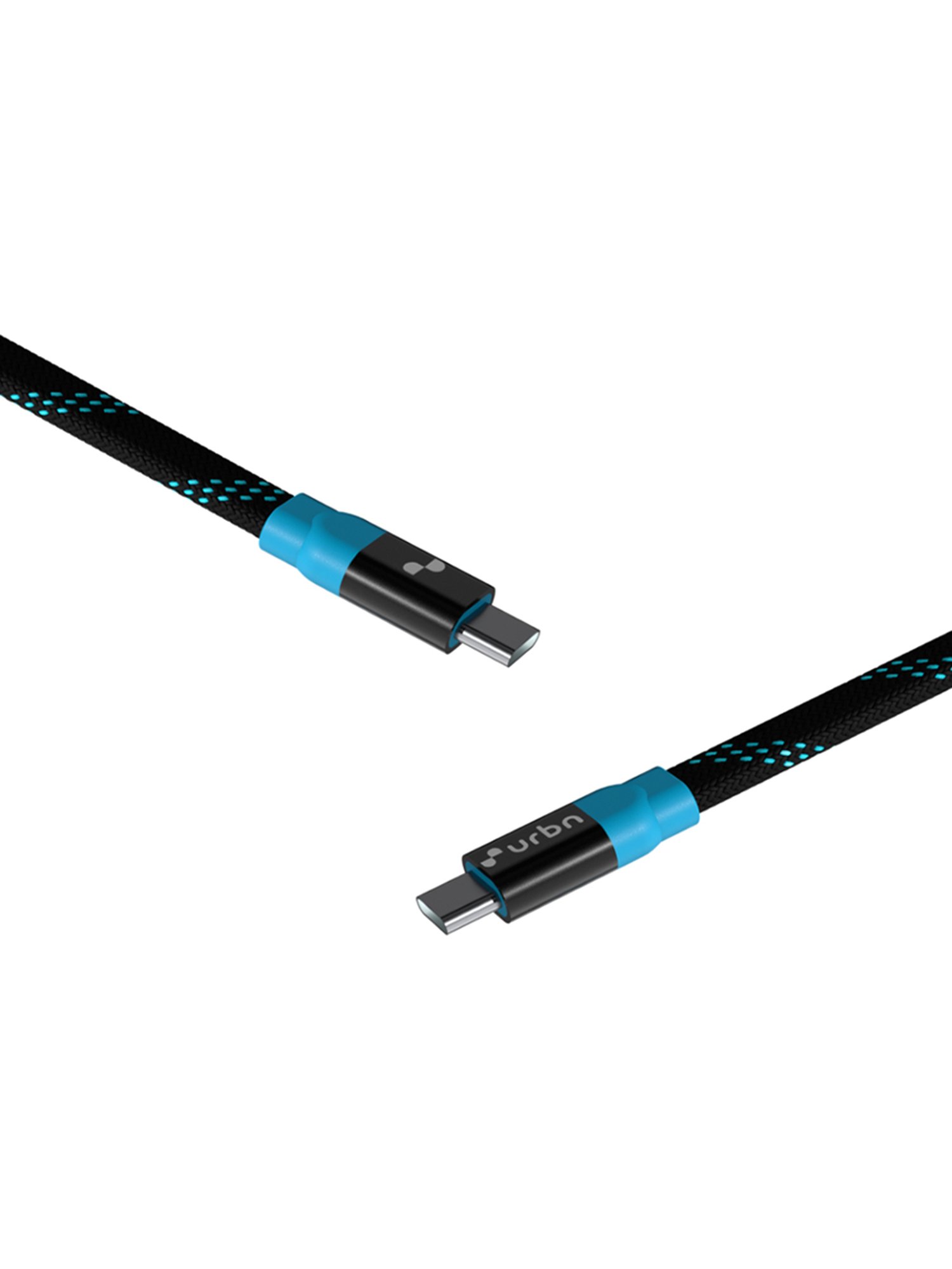 URBN 100W Super Fast PD Cable, Type C to C, Flat Cable, Made for Mobiles & Laptops 4 Feet (Black)