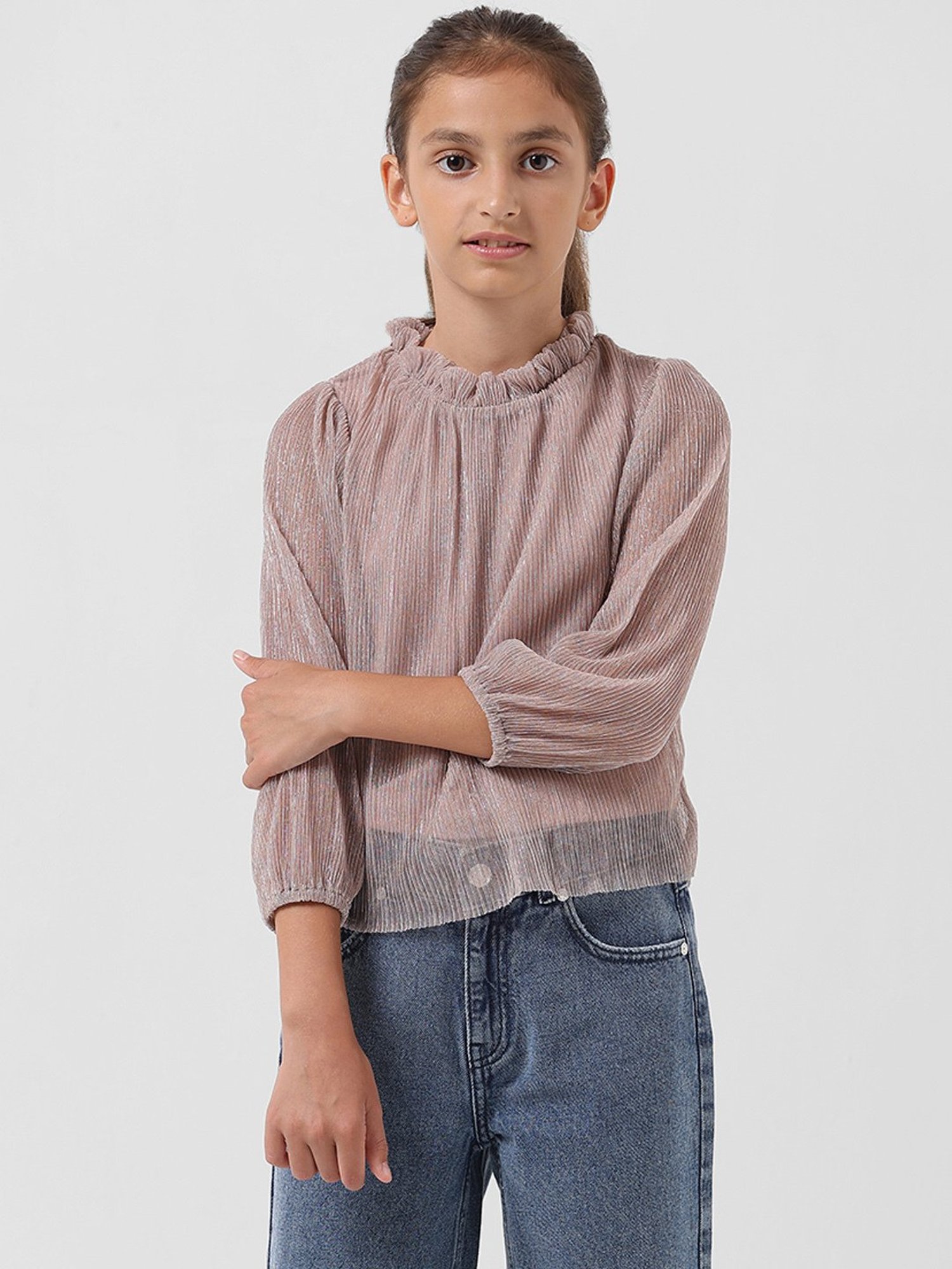 Tiny Girl Kids Pink Solid Top