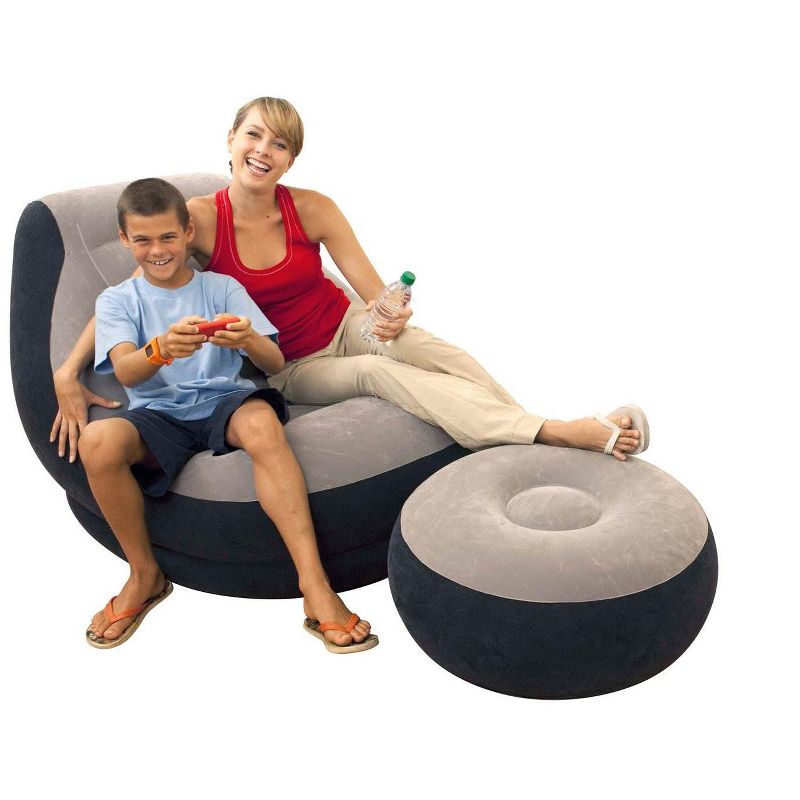 Intex Inflatable Ultra Lounge Chair and Ottoman Set & Intex Corded 120-Volt Air Pump