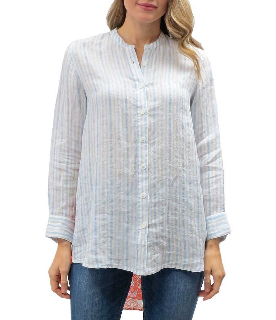 Karyn Seo Vivienne Mixed Media Button Front Shirt