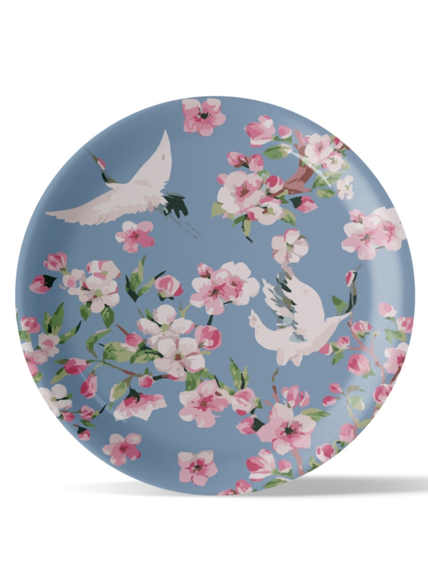 Nestroots Victorian Flora Printed Multicolor Porcelain Wall Plate