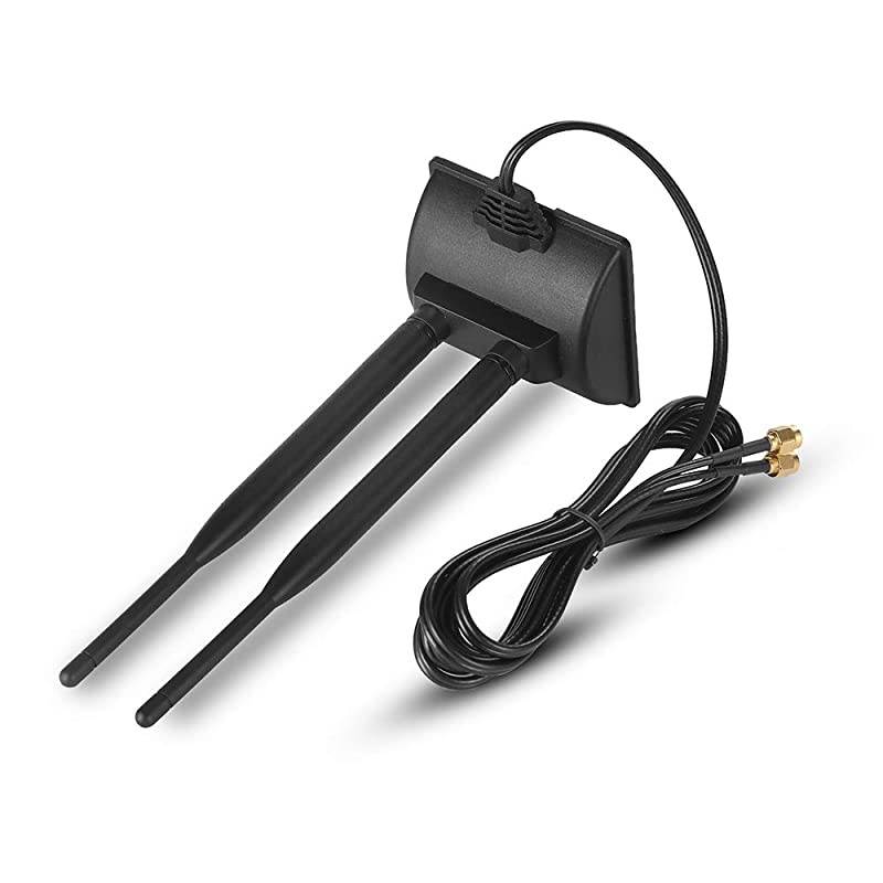 WiFi Antenna with Extension Cable 6.5Ft RP-SMA Male Connector, 2.4GHz/5GHz Band Antenna Magnetic Base for WiFi Wireless Router Mobile Hotspot Signal Enhancement