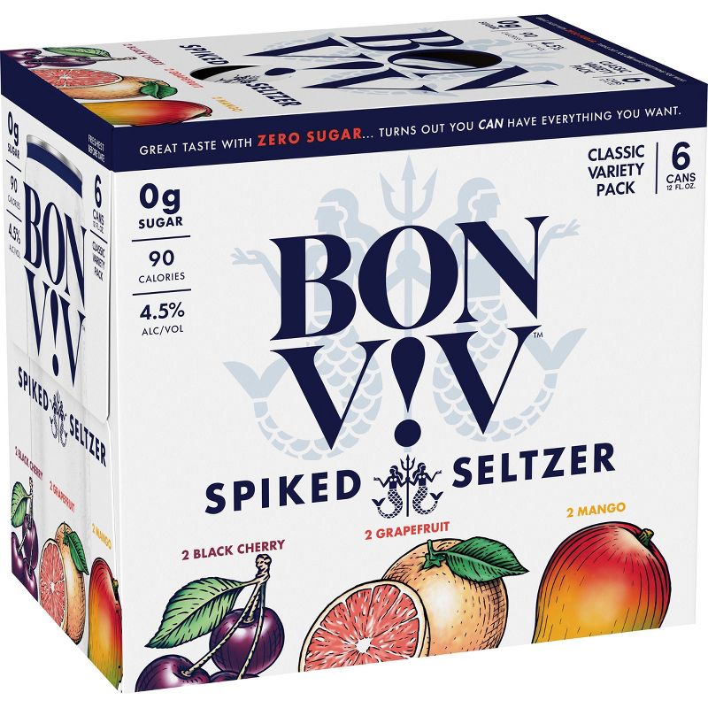 Bon & Viv Spiked Seltzer Classic Variety Pack - 6pk/12 fl oz Cans
