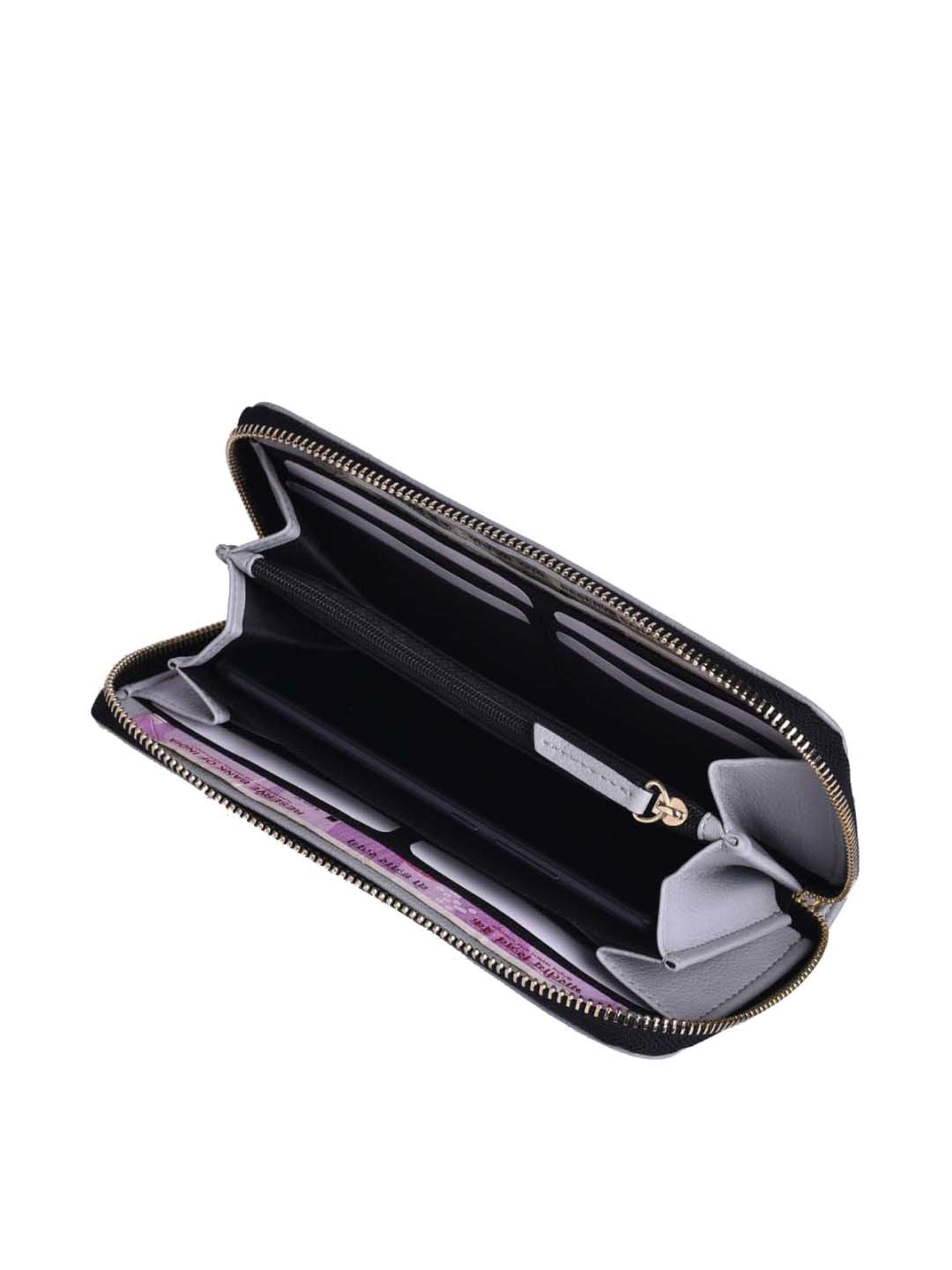 BELWABA Grey Solid Zip Around Wallet for Women